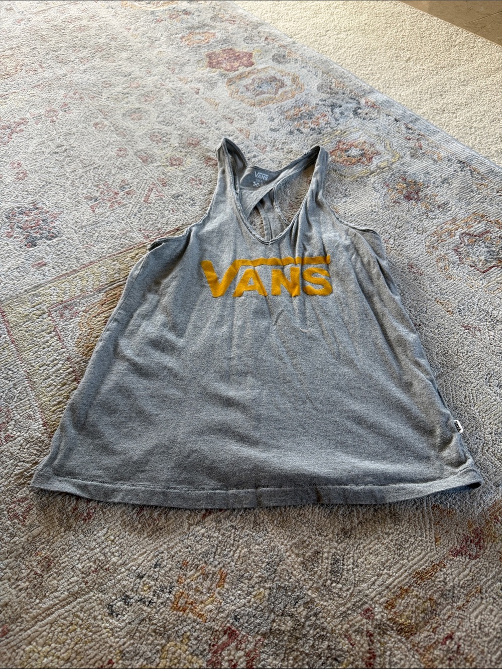 Vans Gray Tank with Bold Yellow Logo